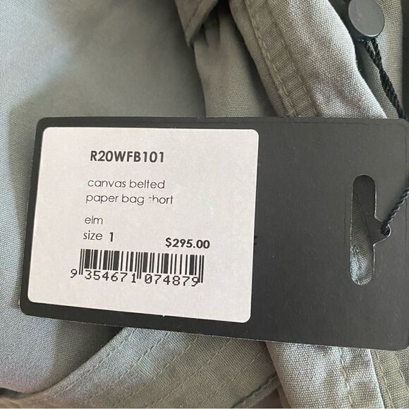 Bassike Canvas Belted Paper Bag Shorts NWT Size Small - Picture 6 of 9